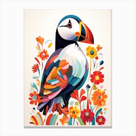 Scandinavian Bird Illustration Puffin 3 Canvas Print