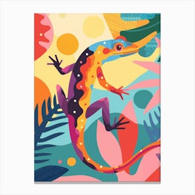 Colourful Rainbow Lizard Modern Abstract Illustration 5 Canvas Print