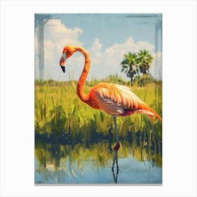Greater Flamingo Camargue Provence France Tropical Illustration 6 Canvas Print