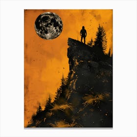 Man Standing On A Cliff Canvas Print