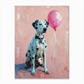 Cute Dalmatian 2 With Balloon Canvas Print