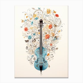 Musical Heart Instrument And Notes 2 Canvas Print