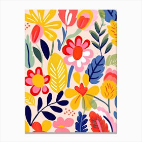 Whimsical Petal Ballet; Matisse Style Canvas Print