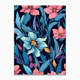 Seamless Floral Pattern 21 Canvas Print