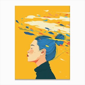 Girl With Blue Hair 16 Canvas Print