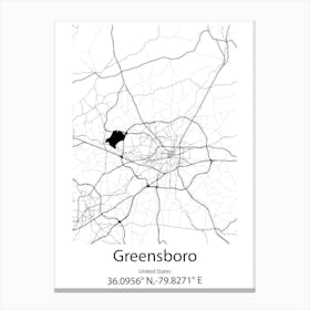 Greensboro,United States Minimalist Map Toile