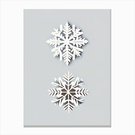 Fragile, Snowflakes, Retro Minimal 2 Canvas Print