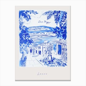 Lucca Italy Blue Drawing Poster Canvas Print