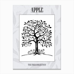 Apple Tree Simple Geometric Nature Stencil 11 Poster Canvas Print