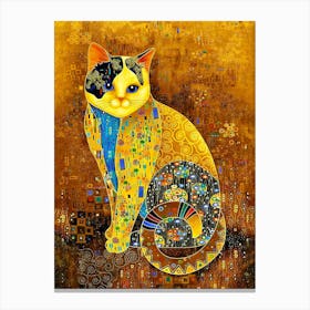 Cat By Gustav Klimt Canvas Print