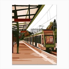 Train Station Illustration Vector Canvas Print