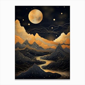 Moonlight In The Mountains 4 Canvas Print