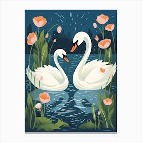 Baby Animal Illustration  Swan 2 Canvas Print