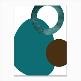 Teal and Brown Abstract Art Canvas Print