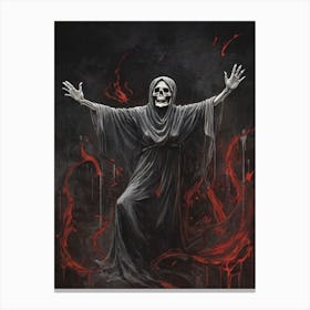 Dance With Death Skeleton Painting (66) Canvas Print