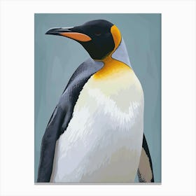 Emperor Penguin Stewart Island Ulva Island Minimalist Illustration 1 Canvas Print