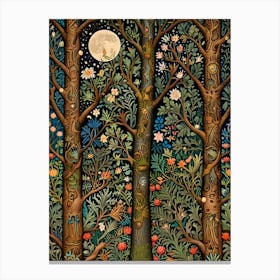 William Morris Moonlight Forest Canvas Print