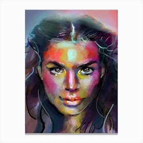 Woman Colourful Portrait Canvas Print