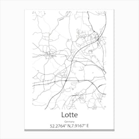 Lotte,Germany Minimalist Map Canvas Print