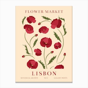 Flower Market Lisbon Canvas Print