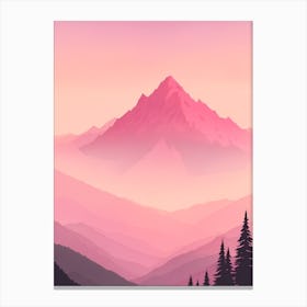 Misty Mountains Vertical Background In Pink Tone 91 Canvas Print