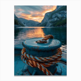 Sunset On A Boat 1 Canvas Print