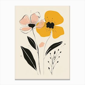 Flowers And Leaves Canvas Print