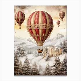 Hot Air Balloons In The Snow Canvas Print