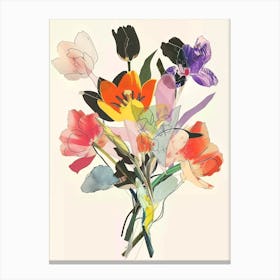 Tulip 2 Collage Flower Bouquet Canvas Print