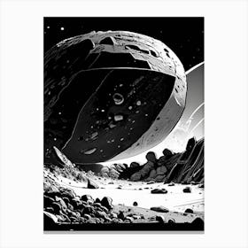 Asteroid Mining Noir Comic Space Canvas Print