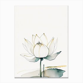 Early Lotus Minimal Watercolour 1 Canvas Print