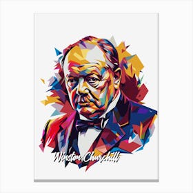 Winston Churchill 01 Portrait WPAP Pop Art Canvas Print