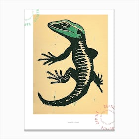 Forest Green Skinks Lizard Bold Block Colour 1 Poster Canvas Print