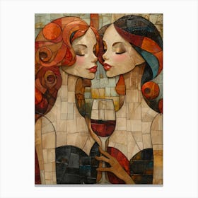 Two Women Kissing 9 Canvas Print