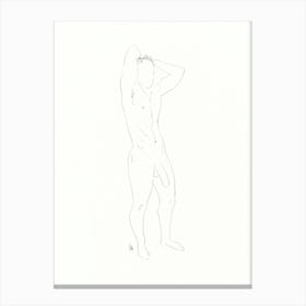 male nude gay art homoerotic full frontal nude painting drawing sketch pencil erotic artwork adult mature 3 Canvas Print