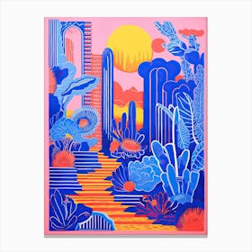 Majorelle Gardens Abstract Riso Style 8 Canvas Print