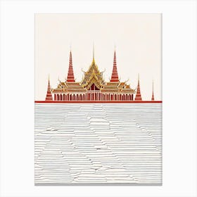 Grand Palace 2 Bangkok Boho Landmark Illustration Canvas Print