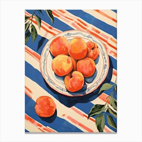 Peaches Fruit Summer Illustration 7 Canvas Print