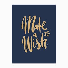 Make A Wish Navy Canvas Print