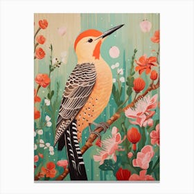 Woodpecker 3 Detailed Bird Painting Canvas Print