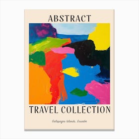 Abstract Travel Collection Poster Galapagos Islands Ecuador 1 Canvas Print