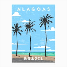 Alagoas, Brazil — Retro travel minimalist poster Canvas Print