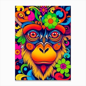 Psychedelic Monkey Leinwandbild