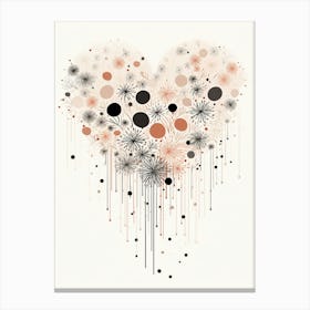 Delicate Geometric Paint Drip Heart Canvas Print
