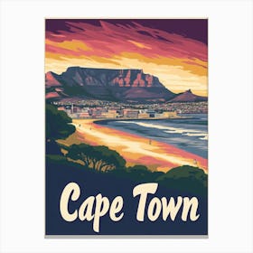 Aihrgdesign A Vintage Travel Poster Of Cape Town Featuring Th 3acbd97b 1cda 481e A697 C770007493b2 1 Canvas Print