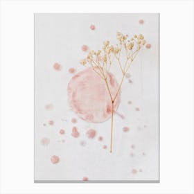 Delicate Botanics On Watercolor Pink Canvas Print