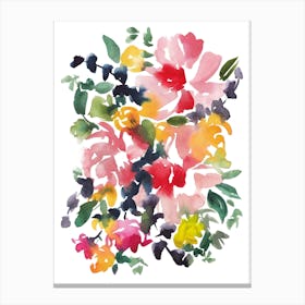 Abstract Pink Flowers Bouquet Canvas Print