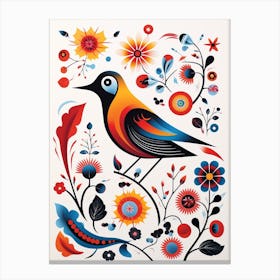 Scandinavian Bird Illustration Swallow 1 Canvas Print