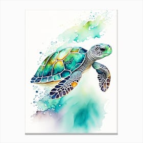 Migration Sea Turtle, Sea Turtle Watercolour 1 Canvas Print
