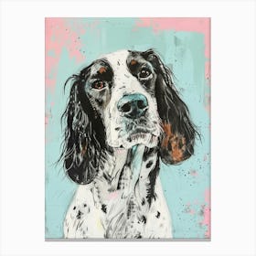 Pastel Watercolour Irish Setter Dog Line Illustration 2 Canvas Print